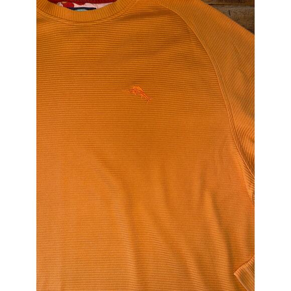 Mens Tommy Bahama Relax Orange Pima Cotton Long Sleeve Ribbed Pullover Size XL‎ - Picture 4 of 11